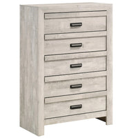 Velz Tall Dresser Chest, 5 Drawers, Finger Pull Handles, Weathered Beige - BM338473