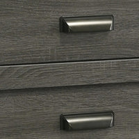Velz Nightstand, 2 Drawers, Metal Finger Pull Handles, Dark Gray Wood - BM338480