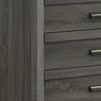 Velz Tall Dresser Chest, 5 Drawers, Finger Pull Handles, Dark Gray Wood - BM338481