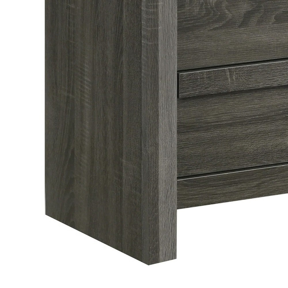 Velz Tall Dresser Chest, 5 Drawers, Finger Pull Handles, Dark Gray Wood - BM338481