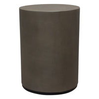 Viko Side End Table, 20 Inch Natural Cement Gray Round Pedestal  -BM338664