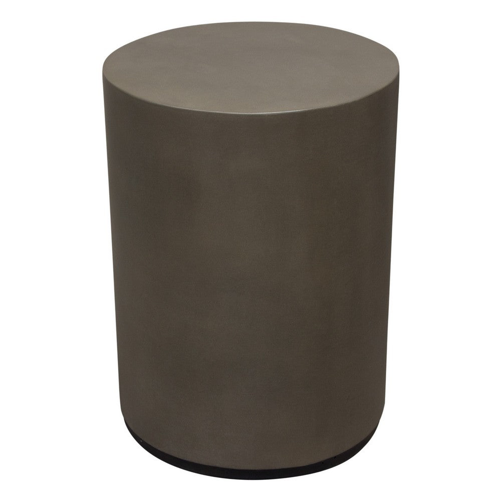 Viko Side End Table, 20 Inch Natural Cement Gray Round Pedestal  -BM338664