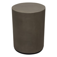 Viko Side End Table, 20 Inch Natural Cement Gray Round Pedestal  -BM338664