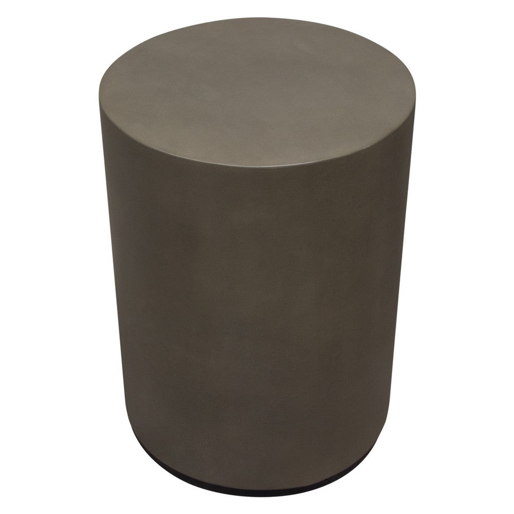 Viko Side End Table, 20 Inch Natural Cement Gray Round Pedestal  -BM338664