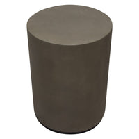 Viko Side End Table, 20 Inch Natural Cement Gray Round Pedestal  -BM338664
