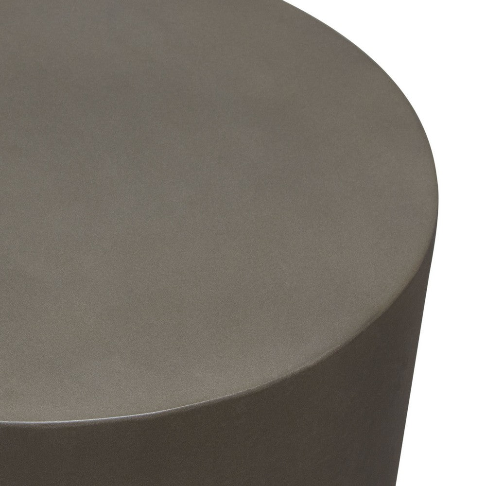 Viko Side End Table, 20 Inch Natural Cement Gray Round Pedestal  -BM338664