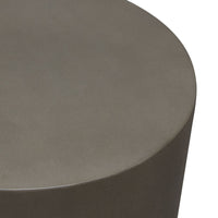 Viko Side End Table, 20 Inch Natural Cement Gray Round Pedestal  -BM338664