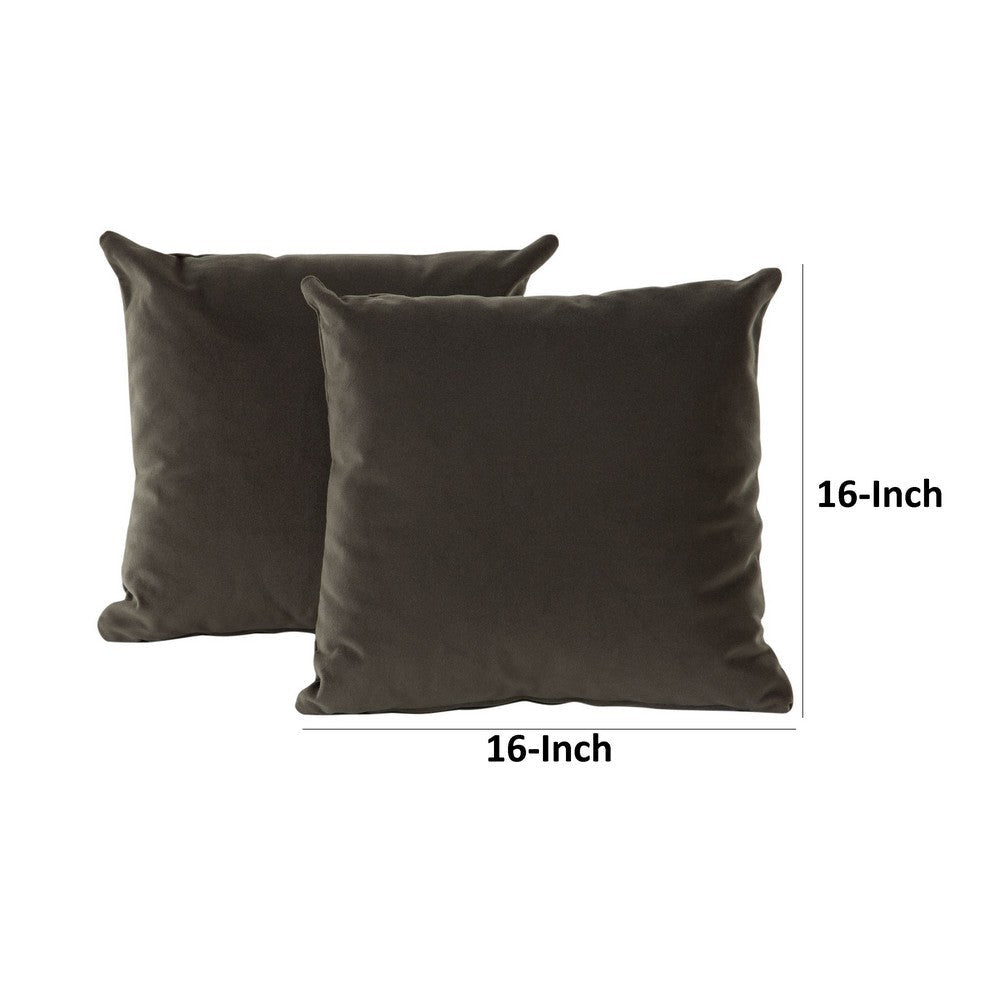 Wily Accent Pillow Set of 2, Dual Sided Moss Green Velvet, 16 Inch - BM338746