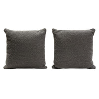 Wily Accent Pillow Set of 2, 16 Inch Square, Charcoal Black Boucle - BM338794