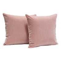 Wily Accent Pillow Set of 2, 16 Inch Square, Blush Pink Velvet Fabric - BM338795