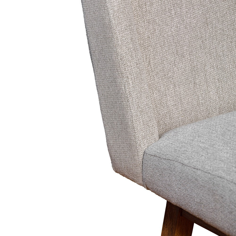 Tynn Swivel Counter Stool Chair, Taupe Gray Wingback, Brown Rubberwood - BM339179