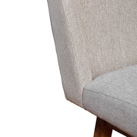 Tynn Swivel Counter Stool Chair, Taupe Gray Wingback, Brown Rubberwood - BM339179