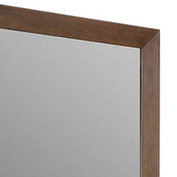 Roma Dresser Mirror, 39 Inch Rectangular Frame, Walnut Brown Solid Wood - BM339474