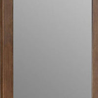 Roma Dresser Mirror, 39 Inch Rectangular Frame, Walnut Brown Solid Wood - BM339474