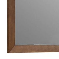 Roma Dresser Mirror, 39 Inch Rectangular Frame, Walnut Brown Solid Wood - BM339474