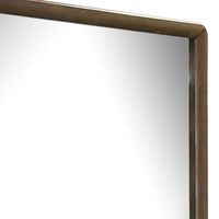 Cair Dresser Mirror, 32 Inch Rectangular Frame, Round Edges, Brown Wood - BM339478