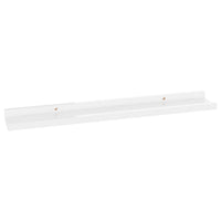 4pc Wall Mounted Floating Display Shelf Set, High Gloss White Wood - BM339664