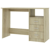 Work Desk, 3 Drawers, 1 Shelf, Sonoma Oak Brown Finish, 43 Inch - BM340479