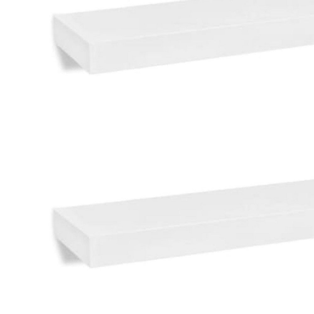 Floating Wall Shelf Set of 2, Spacious White Frame, 47 Inch - BM340487