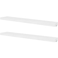 Floating Wall Shelf Set of 2, Spacious White Frame, 47 Inch - BM340487