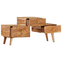 TV Stand Media Cabinet, Honey Brown Solid Acacia Wood, 3 Drawers, 43 Inch - BM340488