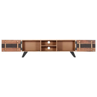 TV Stand Media Cabinet, Natural Brown Acacia Solid Acacia Wood, 55 Inch - BM340498