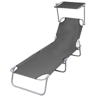Joanna Sun Lounger Chaise, Gray Fabric, Powder-Coated Steel 75 Inch - BM340537