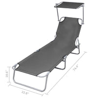 Joanna Sun Lounger Chaise, Gray Fabric, Powder-Coated Steel 75 Inch - BM340537