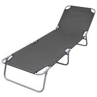 Joanna Sun Lounger Chaise, Gray Fabric, Powder-Coated Steel, 74 Inch - BM340538