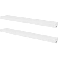 Zyno Floating Wall Shelves Set of 2, Matte White MDF Body - BM340552