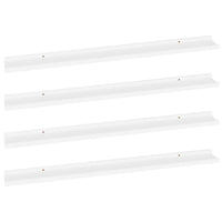 Yuli Modern Wall Shelf Set of 4, Raised Ledge Design, White MDF 39 Inch - BM340565