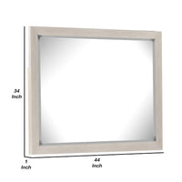 Kexa Dresser Mirror, Bevel Glass, Light Gray Solid Wood Frame, 34x44  - BM340866
