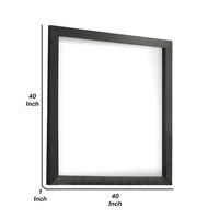 Lati Dresser Mirror, Beveled Glass, Black Wood, 40 Inch Square - BM340881