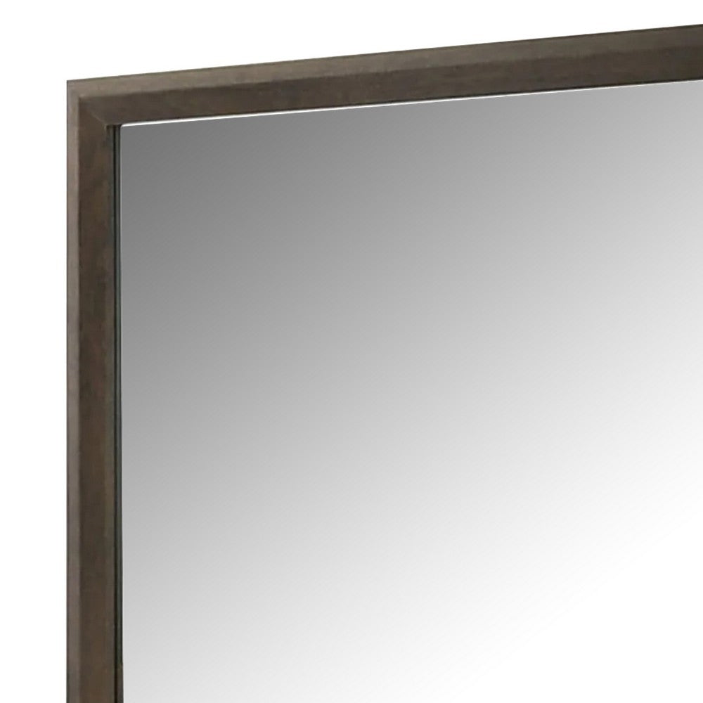 Fel Dresser Mirror, Beveled Glass, Dark Brown Wood Frame, 44x45 - BM340888