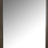 Fel Dresser Mirror, Beveled Glass, Dark Brown Wood Frame, 44x45 - BM340888