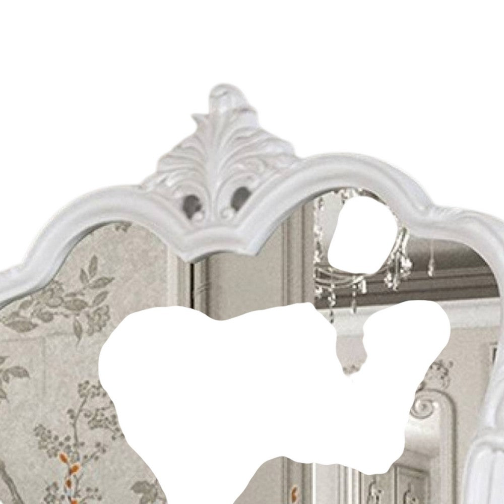 Valena Dresser Mirror, Beveled Glass, White Solid Wood Frame, 45 Inch - BM340913