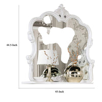 Valena Dresser Mirror, Beveled Glass, White Solid Wood Frame, 45 Inch - BM340913