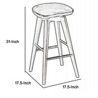 Contoured Seat Wooden Frame Swivel Barstool with Angled Legs, Dark Brown - BM61418