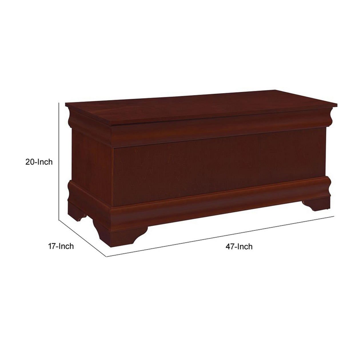 Traditional Style Wooden Cedar Chest, Brown - BM159219