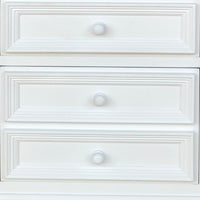28 Inch Bedside Nightstand, 2 Drawers with Classic Round Knobs, Handcrafted White Mango Wood - BM166145