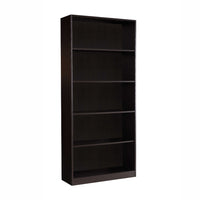 BM144435 Spacious Dark Brown Finish Bookcase With 5 Open Shelves