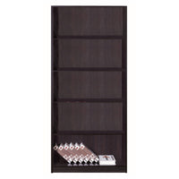 BM144435 Spacious Dark Brown Finish Bookcase With 5 Open Shelves