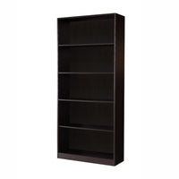 BM144435 Spacious Dark Brown Finish Bookcase With 5 Open Shelves