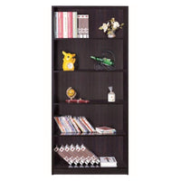 BM144435 Spacious Dark Brown Finish Bookcase With 5 Open Shelves
