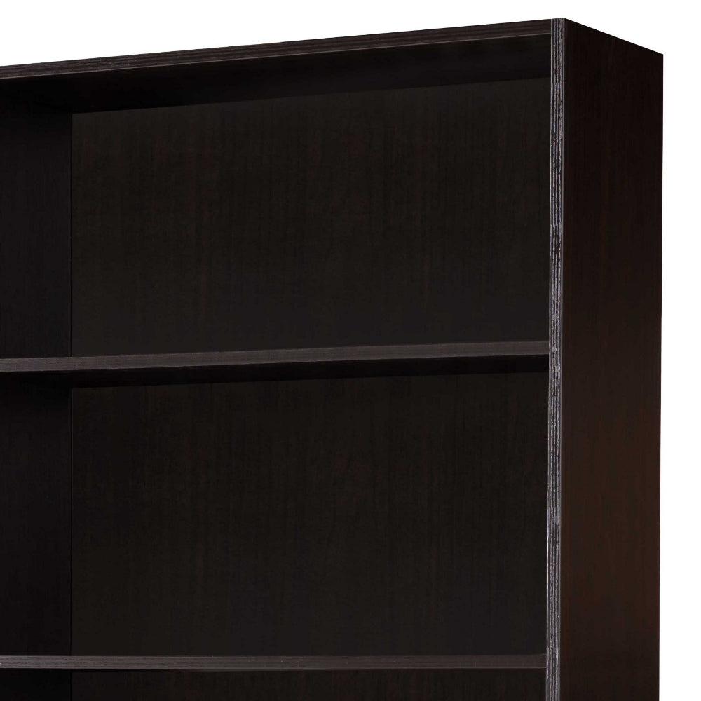 BM144435 Spacious Dark Brown Finish Bookcase With 5 Open Shelves