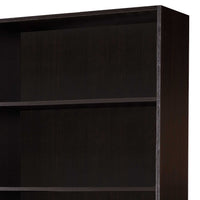 BM144435 Spacious Dark Brown Finish Bookcase With 5 Open Shelves