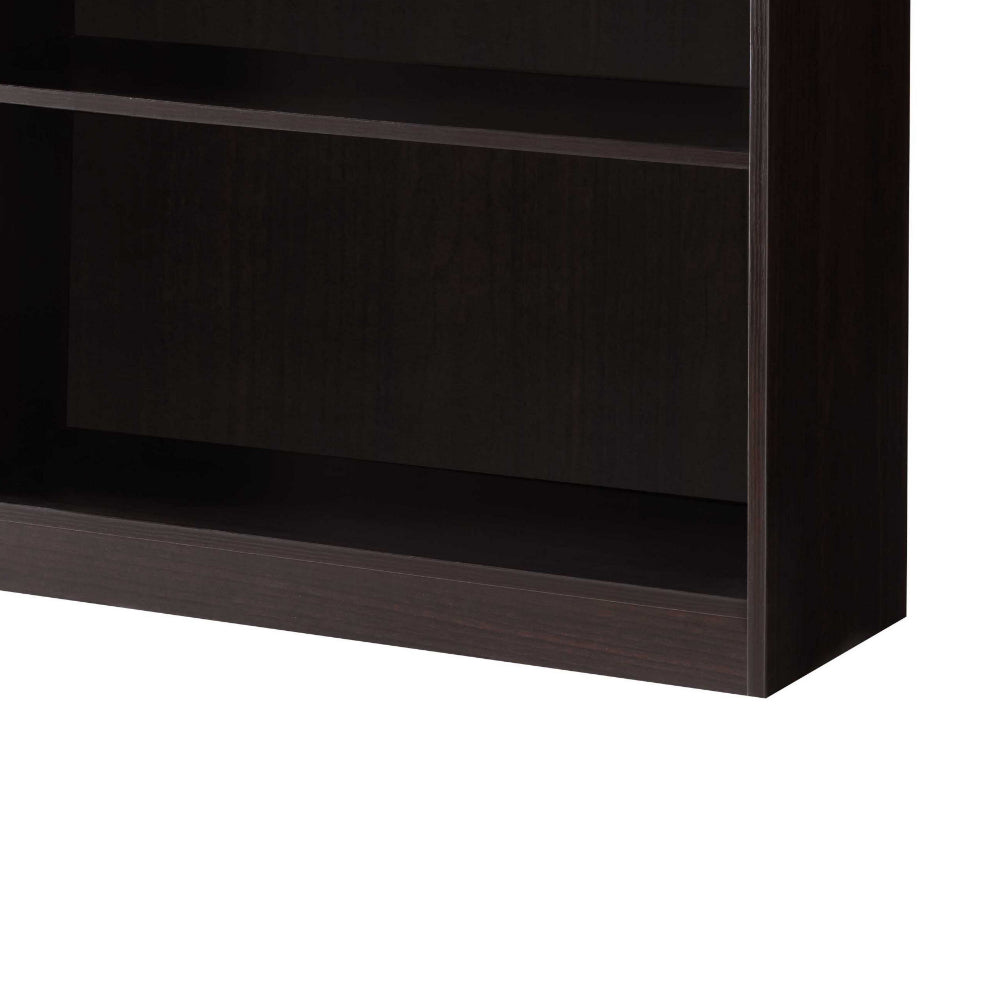 BM144435 Spacious Dark Brown Finish Bookcase With 5 Open Shelves