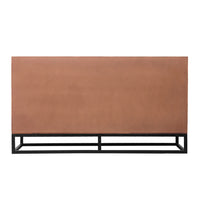 Modern Acacia Wood Dresser or Display Unit With Metal Base, Walnut Brown and Black - UPT-182996