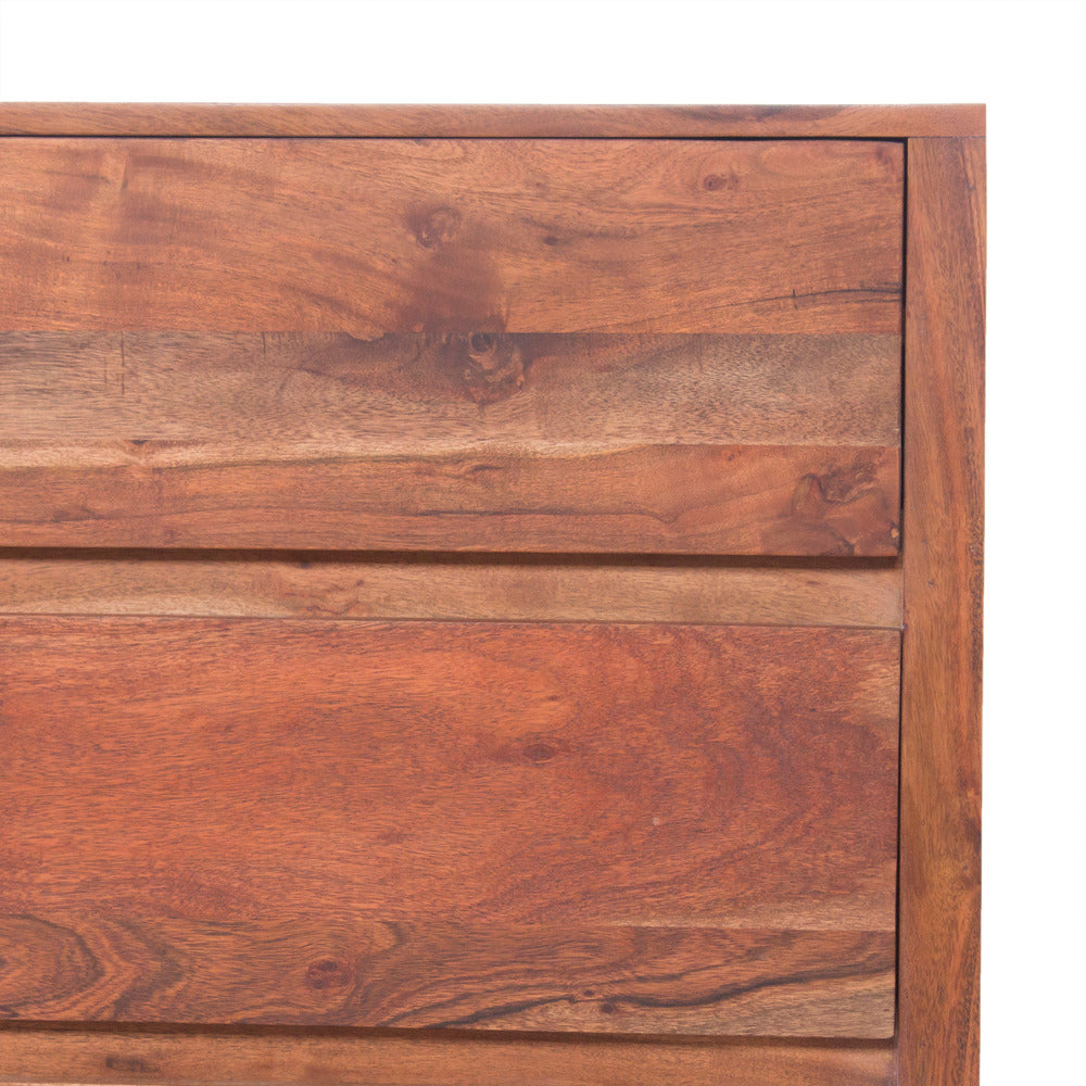 Modern Acacia Wood Dresser or Display Unit With Metal Base, Walnut Brown and Black - UPT-182996