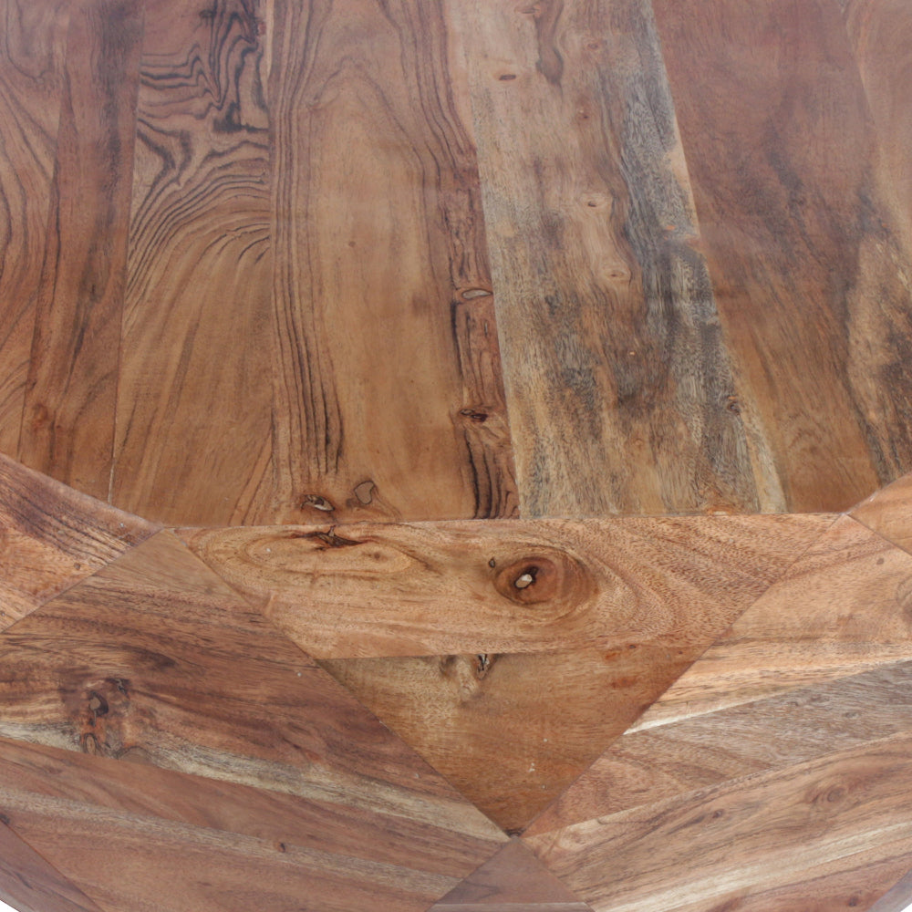 Bon 33 Inch Diamond Shape Acacia Wood Coffee Table With Smooth Top, Natural Brown- UPT-183796
